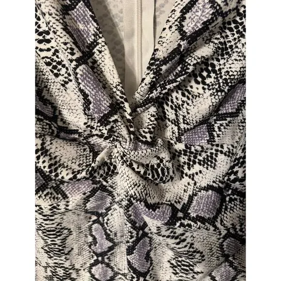 Symphony 3X Reptile Print Knot-Front Bodycon Dress - Picture 3 of 3